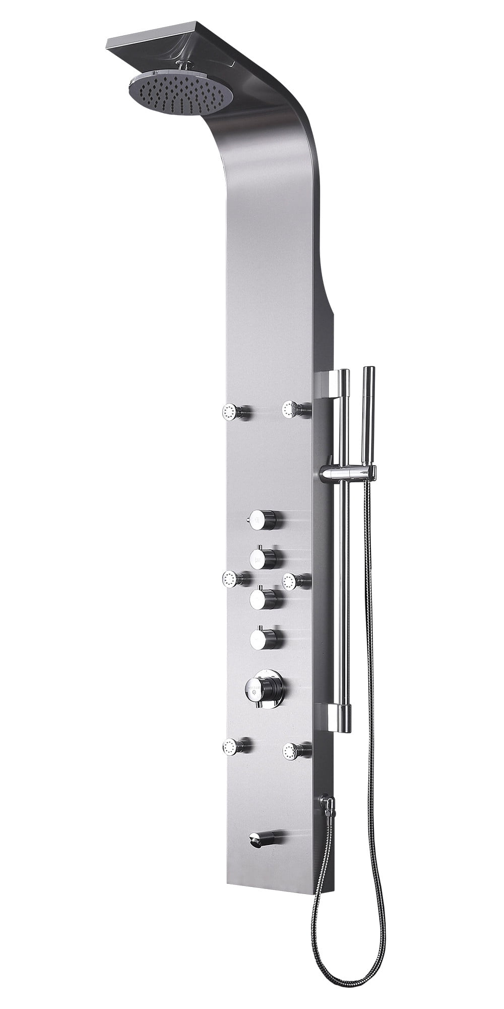 Fresca Fsp8012 Palermo Five Handle Shower Panel Silver