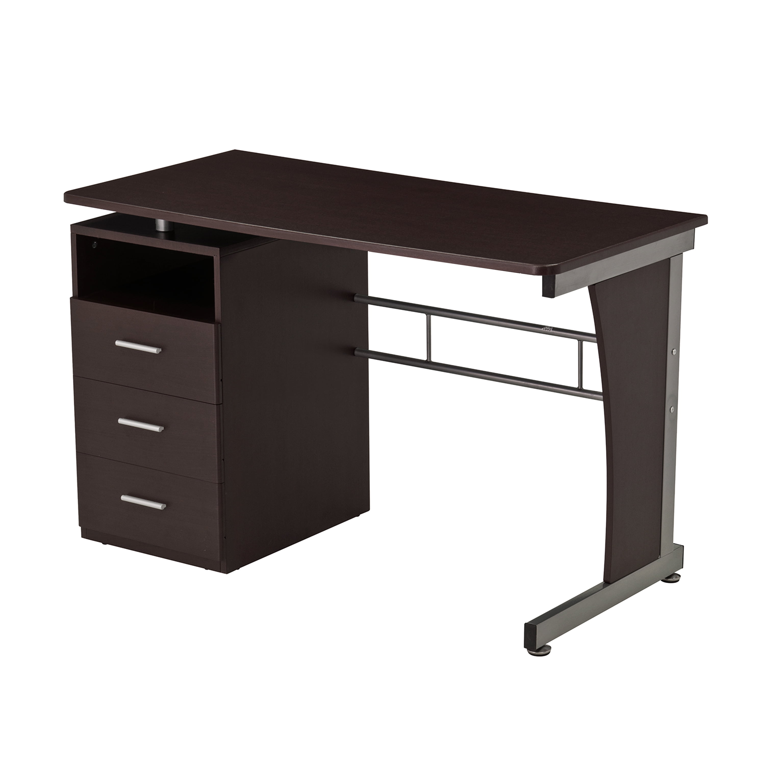 Techni Office Solutions 47.5" Chocolate Brown Computer Desk with Ample Storage