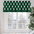 thumbnail image 5 of Vintage Rhombus Valances for Windows, 42 x 12in, Green Black White Rod Pocket Kitchen Valance Curtain Light Filtering Window Treatments for Living Room Bedroom, 1 Panel, 5 of 7