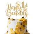 thumbnail image 1 of Papel dorado con purpurina Gjdundun Happy 1st Bee Day, 1 of 7