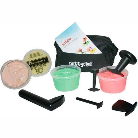 Puttycise TheraPutty Set with 5 Tools, 4 x 1 lbs Putties - Multicolor