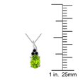 thumbnail image 4 of AoneJewelry 1.35 Cttw Oval Peridot & Black Diamond Pendant Necklace in 14k White Gold, 4 of 5