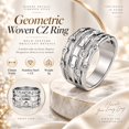 Wide Looking Rings HIRPLIS Geometric Wide Band Ring for Women Multi Layer Openwork Woven ...