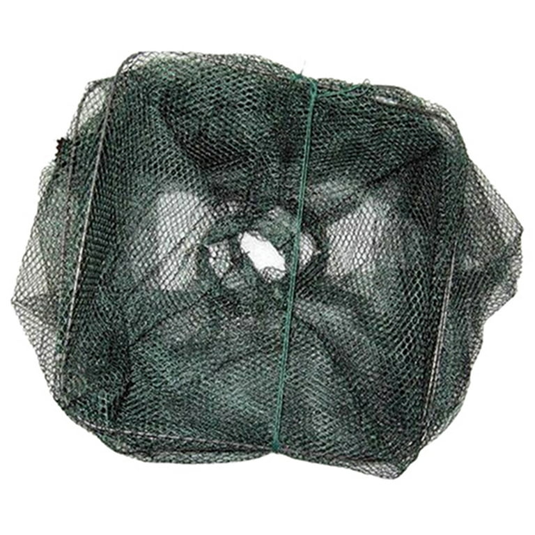 Grofry Foldable Fish Crawdad Minnow Fishing Bait Trap Cast Dip Net Cage  Shrimp Basket Green