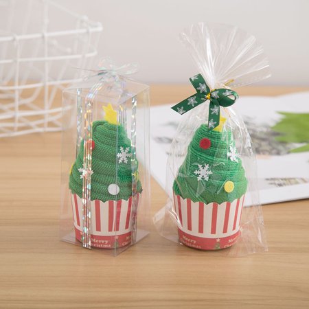 

Merry Christmas Gift Cupcake Cotton Towel Natal Noel New Year Decoration Christmas Decorations Home Kids Children