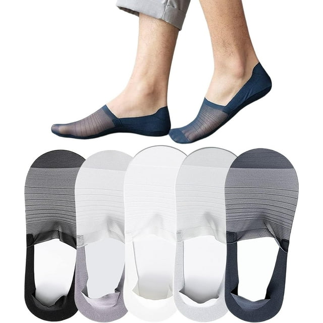Pares Calcetines Invisibles de Seda de Hielo, Transpirables, Sin Mostrar Calcetines para Hombres y Mujeres, Corte Ultra Bajo, Antideslizante, Forro de Barco Plano