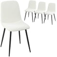 thumbnail image 1 of HOMCOM Dining Chairs Set of 4, Kitchen Chair with Metal Legs, Cream, 1 of 10
