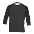 thumbnail image 1 of JFHHQ T-Shirt de Baseball Décontracté pour Hommes Manches 3/4 Raglan Doux Respirant Classique Sport m Navy3, 1 of 3