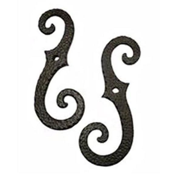 88-255 Pair of Iron Stippled Shutter Lag Tiebacks