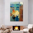 thumbnail image 2 of Elephant Stock Waterfall Abstract Wall Art - Vertical Multi Panel Canvas - Living Room Wall Decor - Abstract Multi Panel - Yellow And Turquoise Decor By Victoria Jackson - 48" x 74", 2 of 8