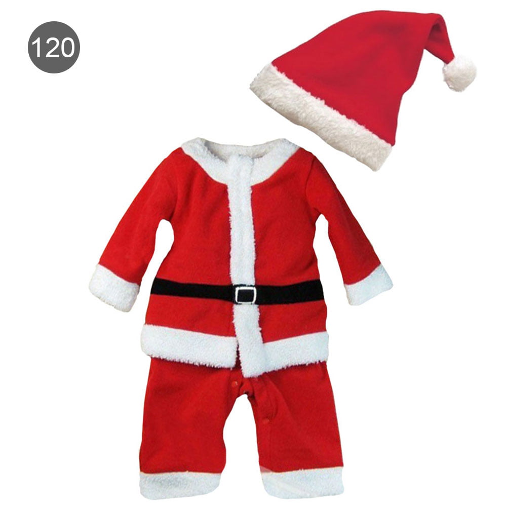 sunnymi 3Pcs My First Christmas Santa Clothes Set Toddler Newborn Infant Baby Boy Girl Deer Romper Tops+Pants+Hat Outfits