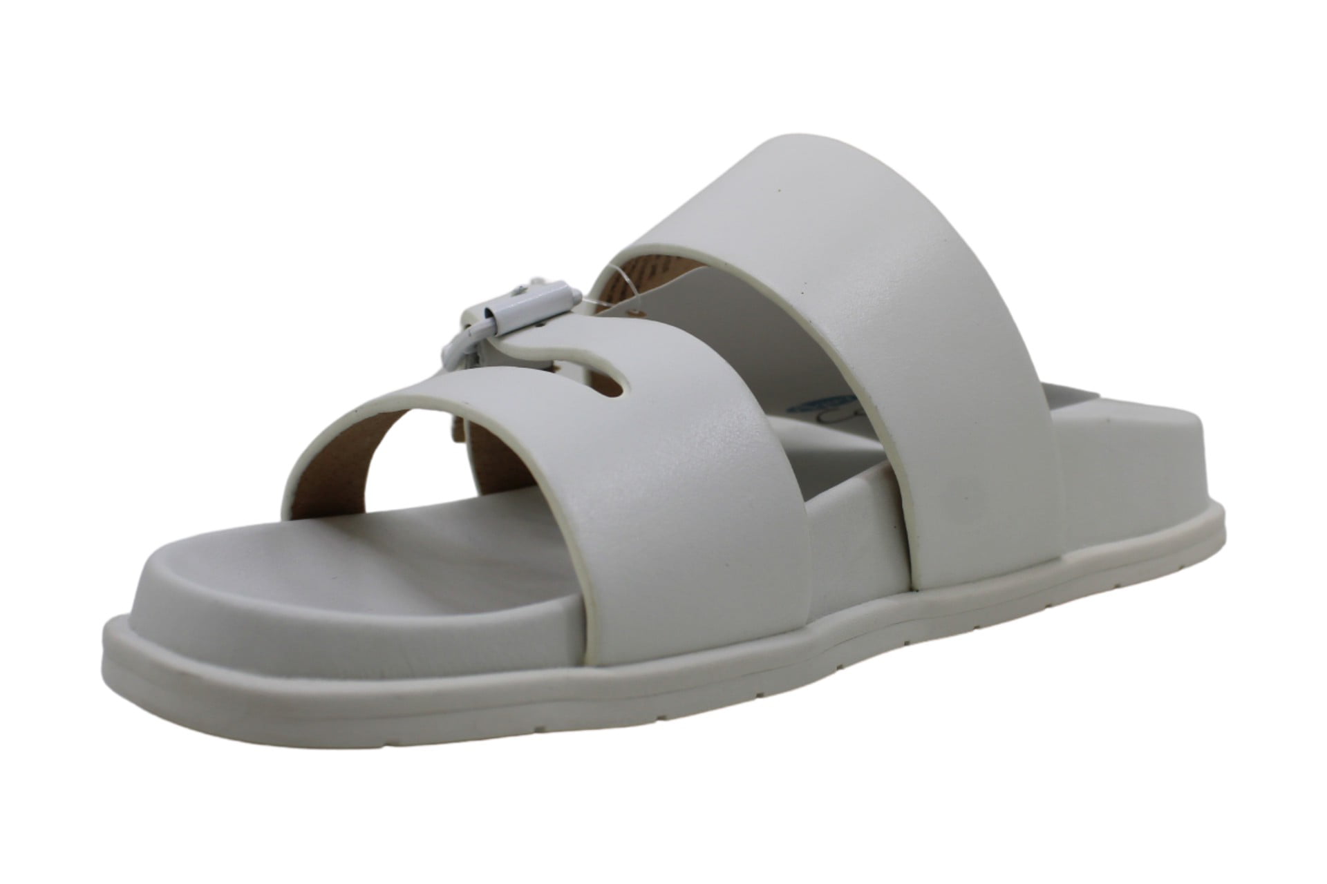 Aqua College Womens Sloan Leather Open Toe Casual Slide Sandals
