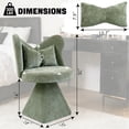 thumbnail image 5 of Green Swivel Vanity Chair | 360° Rotating Makeup Chair with Butterfly Back, Chenille Velvet Accent Chair with Decorative Pillow – for Bedroom, Dressing Table, Living Room, Dining, Home Office & Study, 5 of 11