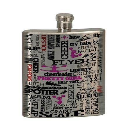 

KuzmarK 6 oz. Stainless Steel Pocket Hip Liquor Flask - Cheerleader Cheer