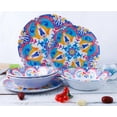 thumbnail image 3 of Melamine Dinnerware Sets - 12 Pcs Dinner Dishes Set for Indoor Outdoor use, Dishwasher Safe, Lightweight, Flower Design, 3 of 6