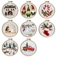 thumbnail image 5 of Christmas Embroidery Kit Xmas Themed Embroidery Pattern with Hoop Needles Threads DIY Embroidery Set for Adults Beginners, 5 of 8
