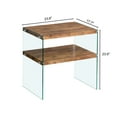 thumbnail image 4 of Tcbosik 2-Tier Side Table with Open Shelf, Modern End Table with Glass Legs for Small Space, Living Room, Bedroom, Walnut, 4 of 5