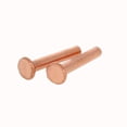 thumbnail image 3 of HUGFEGWE Flat Head Solid Copper Rivets Nuts Copper Flat Head Semi-Tubular Rivets for Household Automobile Industry Brass Tone 6x35mm 10PCS CJB91-25893, 3 of 6