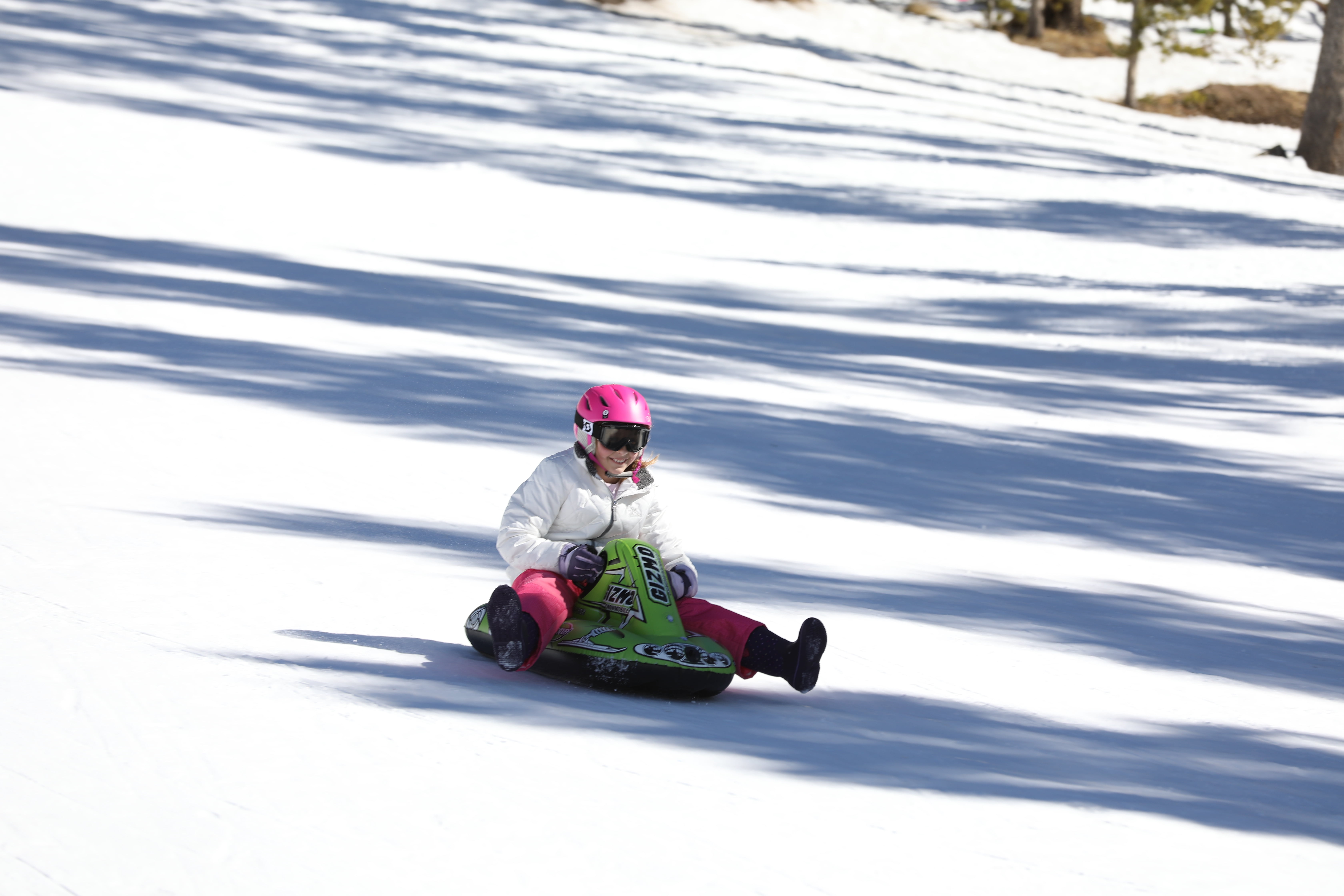 Sportsstuff Gizmo 1-Rider Inflatable Snowmobile Sled for Children, Green
