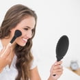 thumbnail image 3 of Unique Bargains 1pc Stylish Flower Pattern Handheld Mirror for Personal Grooming Black, 3 of 5