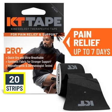 KT Tape Pro Synthetic Kinesiology Tape, Precut Strips - 20 CT