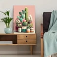 thumbnail image 5 of Pink Green Cactus Canvas Wall Art, Quirky Illustration Print, College Apartment Home Wall Decor, 5 of 8