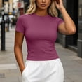 thumbnail image 6 of cocolona Womens Workout Tops Crew Neck Short Sleeve Slim Pullover Tees Lightweight Breathable Running Yoga Summer Tops, 6 of 6