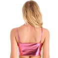 thumbnail image 2 of YiZYiF Womens Casual Patent Leather Crop Top Glossy Tank Tops Vest Clubwear, 2 of 6