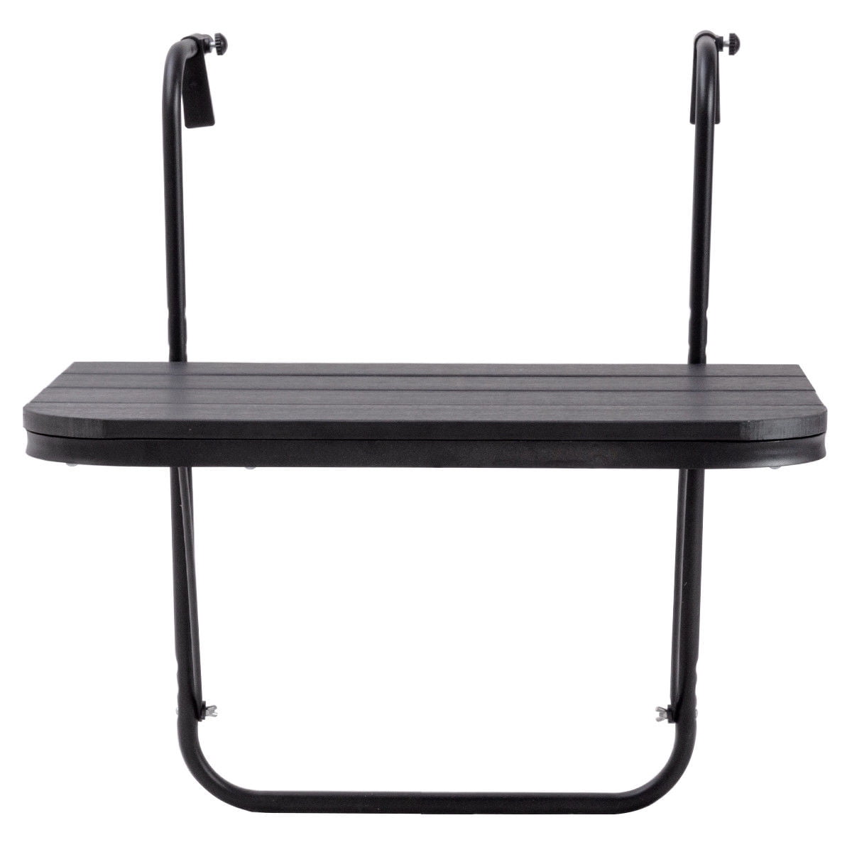 Gymax Hanging Railing Folding Deck Table Balcony Patio Adjustable