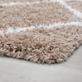 thumbnail image 5 of Contemporary 5x8 Area Rug Shag Thick (5'3'' x 7'3'') Diamond Tan, White Living Room Easy to Clean, 5 of 9