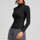 thumbnail image 3 of Tops de Cuello Alto para las Mujeres Respirable Running Fitness Yoga Top de Manga Larga, Pantalones Cortos Y Set Superior para las Mujeres Que Coinciden con Ropa Deportiva, 3 of 8