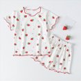thumbnail image 2 of Toddler Baby Girl Summer Clothes Set 1T 2T 3T 4T Short Sleeved Home Clothes Cute Cartoon Pattern Pajama Set, 2 of 4