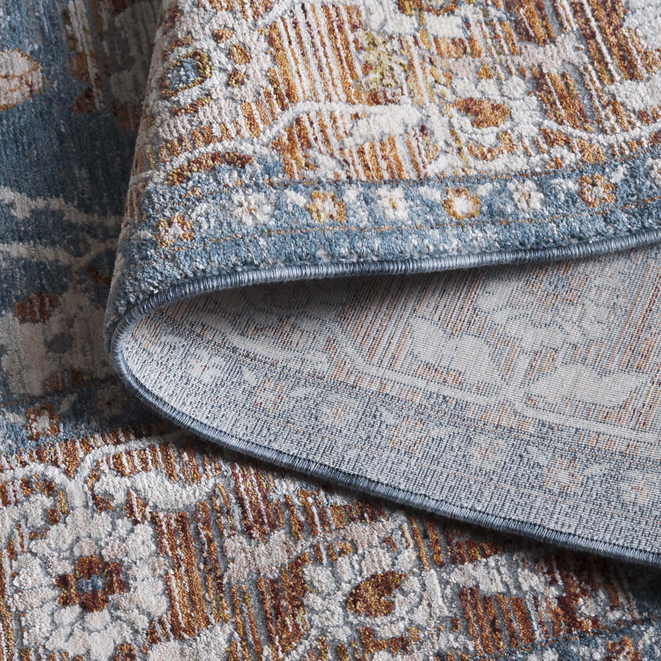Safavieh Heirloom Fenton Oriental Polyester Area Rug, Blue/Rust, 9' x 12'