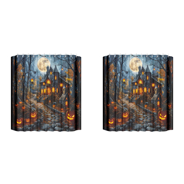 Cortina Ducha Halloween 71x71 Pulgadas Baño para Del
