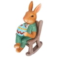 thumbnail image 1 of Figura de conejito de Pascua, mecedora, resina pintada a mano, tamaño perfecto, estatua de conejito de Pascua para jardín, Patio, 1 of 8