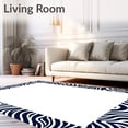 thumbnail image 2 of ODIKA 6'x9' Machine Washable Non-Slip Area Rug, Abstract Wave Mosaic with Dynamic Border High Traffic Rug with Pad, Blue, 551208, 2 of 8