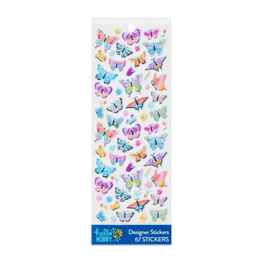 Hello Hobby Multicolor Butterfly Mini Puffy Designer Stickers, 67 Count