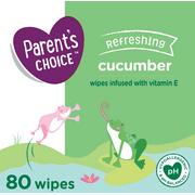 Parent's Choice Baby Wipes, Cucumber, 1 Flip-Top Pack (80 Total Wipes)