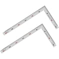 thumbnail image 1 of Escuadra en forma de L, escuadra de carpintero de 2 piezas, escuadra de carpintero de acero inoxidable de 150 x 300 mm, escuadra de ángulo recto de 90 grados para ingenieros, carpinteros y artesanos, 1 of 5