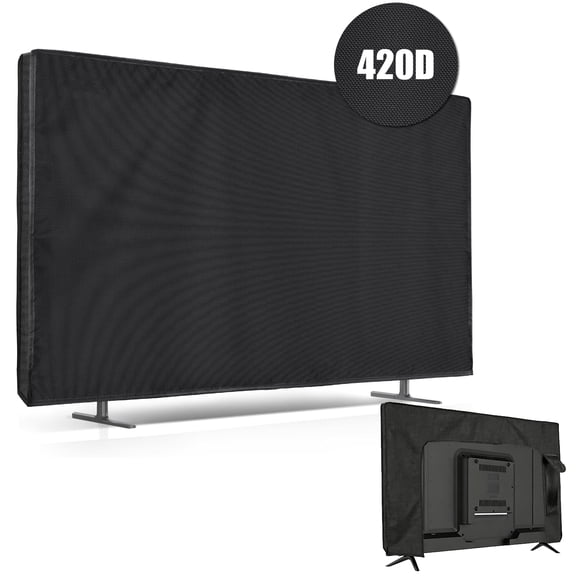 Kimwason Indoor TV Dust Cover, 40"-43" Flat TV Screen Cover, 420D Waterproof Oxford Open-Back Design TV Protector with Remote Pocket, Black