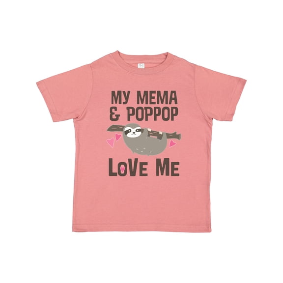 Inktastic Mema and Poppop Love Me Girls Sloth Girls Toddler T-Shirt