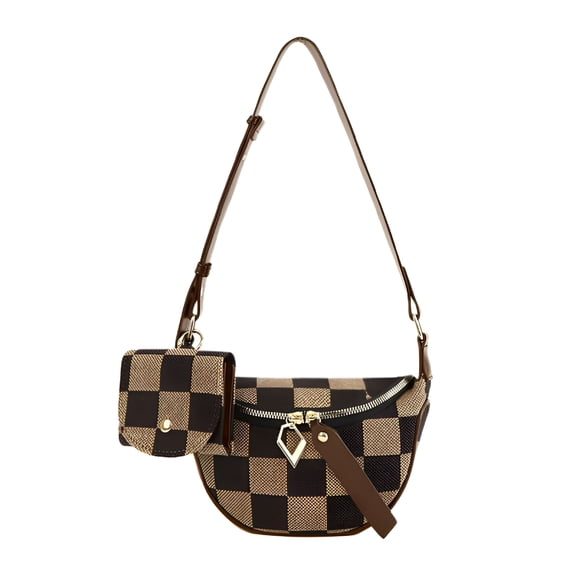 GASTROPOD Crossbody Bag,Checkered Purse for Women Black and White Bum Bag Fanny Packs Belt Bag Sling Bag with Shoulder Strap