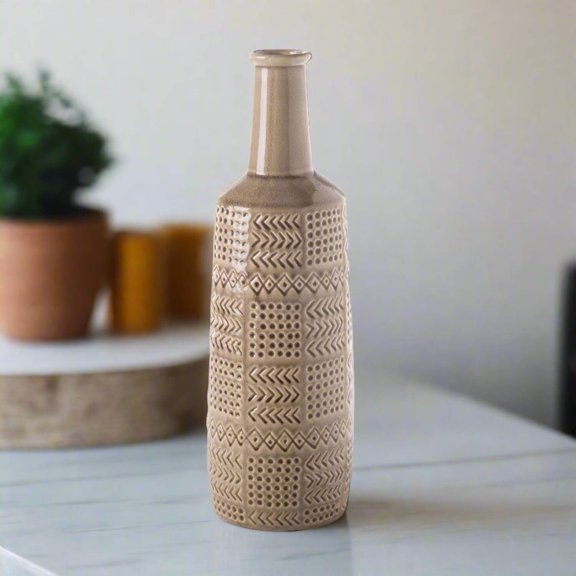 Zarien Layered Tribal Ceramic Vase