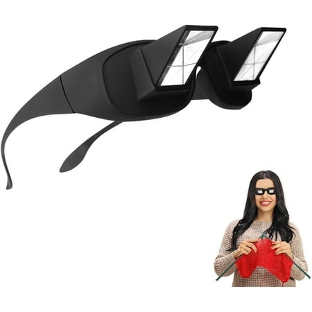 Crochet Glasses Horizontal High Definition Lazy Glasses Prism Periscope Looking Down for Crochet Reading and Watching TV for Seniors or Teenagers