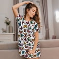 thumbnail image 3 of Pofeuu Cute Butterfly Print Women's Loose Fit Short Sleeve Nightgown, Comfortable Sleep Dress for Women, Casual Lounge Sleepwear, Soft Cotton Sleep Dress, 3 of 6