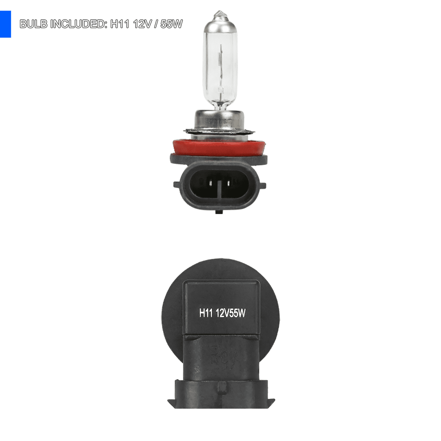 Spec-D Tuning Clear Driving Fog Lights + H11 Bulbs Compatible with 2006-2007 Honda Accord 2Dr 2D Coupe L+R Pair Assembly