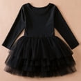 thumbnail image 2 of Staki Dresses for Girls Toddler Girls Dress Long Sleeve Tulle Tutu Birthday Party Princess Dresses(Black,18-24 Months), 2 of 4