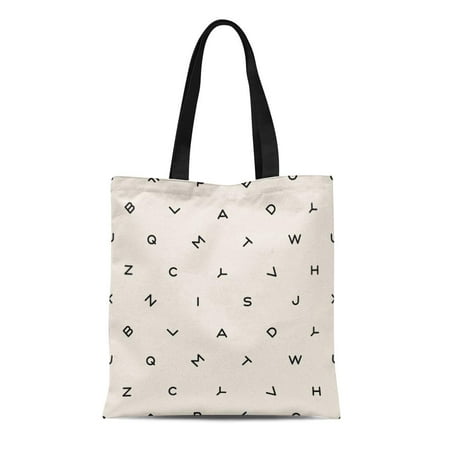 HATIART Canvas Tote Bag Abc Scattered Letters Alphabet Abstract Black ...