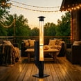 thumbnail image 2 of BPS 56 Inch Patio Pellet Heater Outdoor Smokeless Wood Pellet Burning Flame, Portable Pellet Stove with Rain Cap and Viewing Window for Porch, Backyard, Garden, and Camping, 2 of 9
