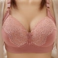 thumbnail image 2 of Aboser Full Coverage Bras for Older Women Push Up Wireless Bras Breathable Seamless Tshirt Bralette No Underwire Everyday Bra Seniors Bras Watermelon Red 46D, 2 of 3